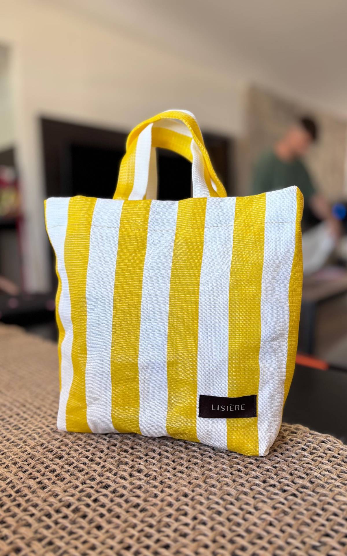 Tote Bag Lisière – Rayas Amarillas y Blancas (Upcycled) ✨ 1